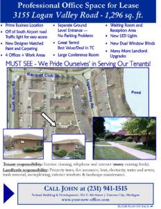 Traverse City, Michigan Office for Lease